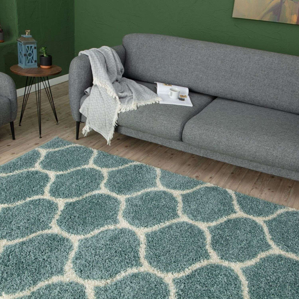 Moroccan Duck Egg Blue Shaggy Rug