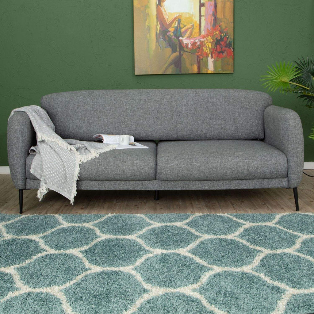 Moroccan Duck Egg Blue Shaggy Rug