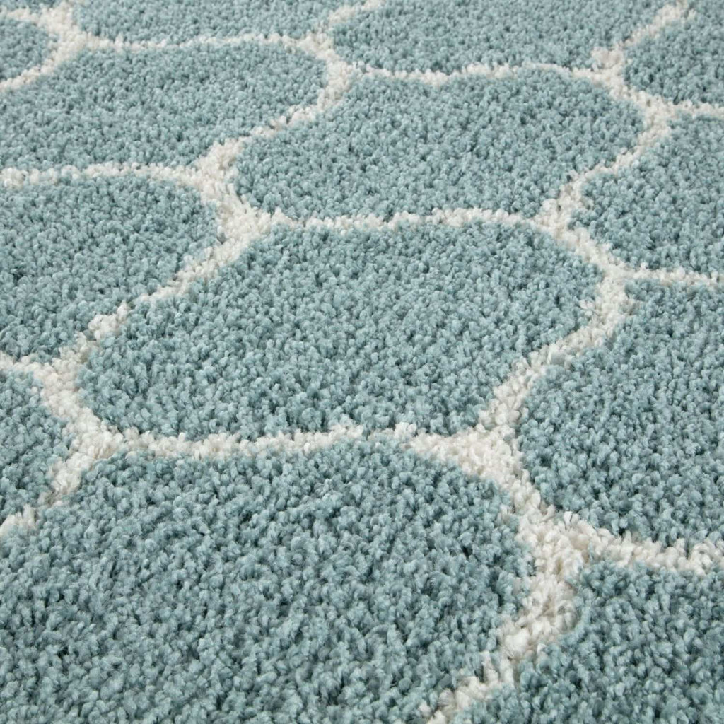 Moroccan Duck Egg Blue Shaggy Rug