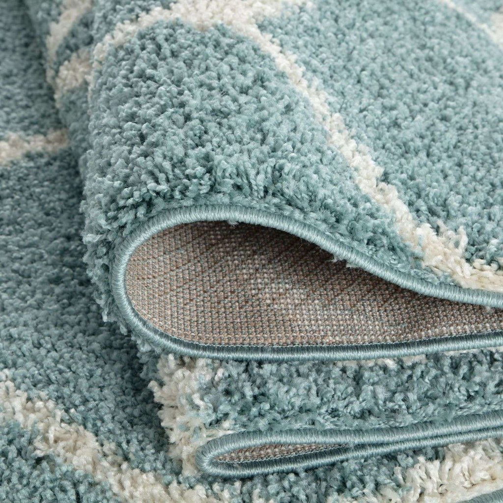 Moroccan Duck Egg Blue Shaggy Rug