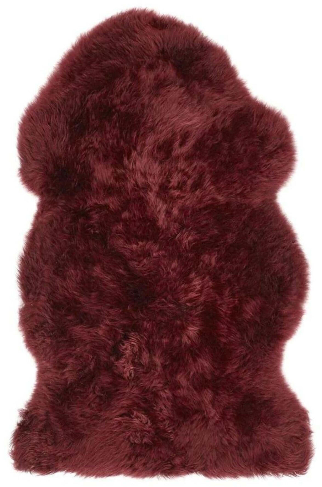 Genuine Berry Red Sheepskin Fur Rug
