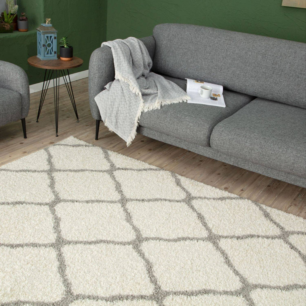 Moroccan Ivory Shaggy Rug