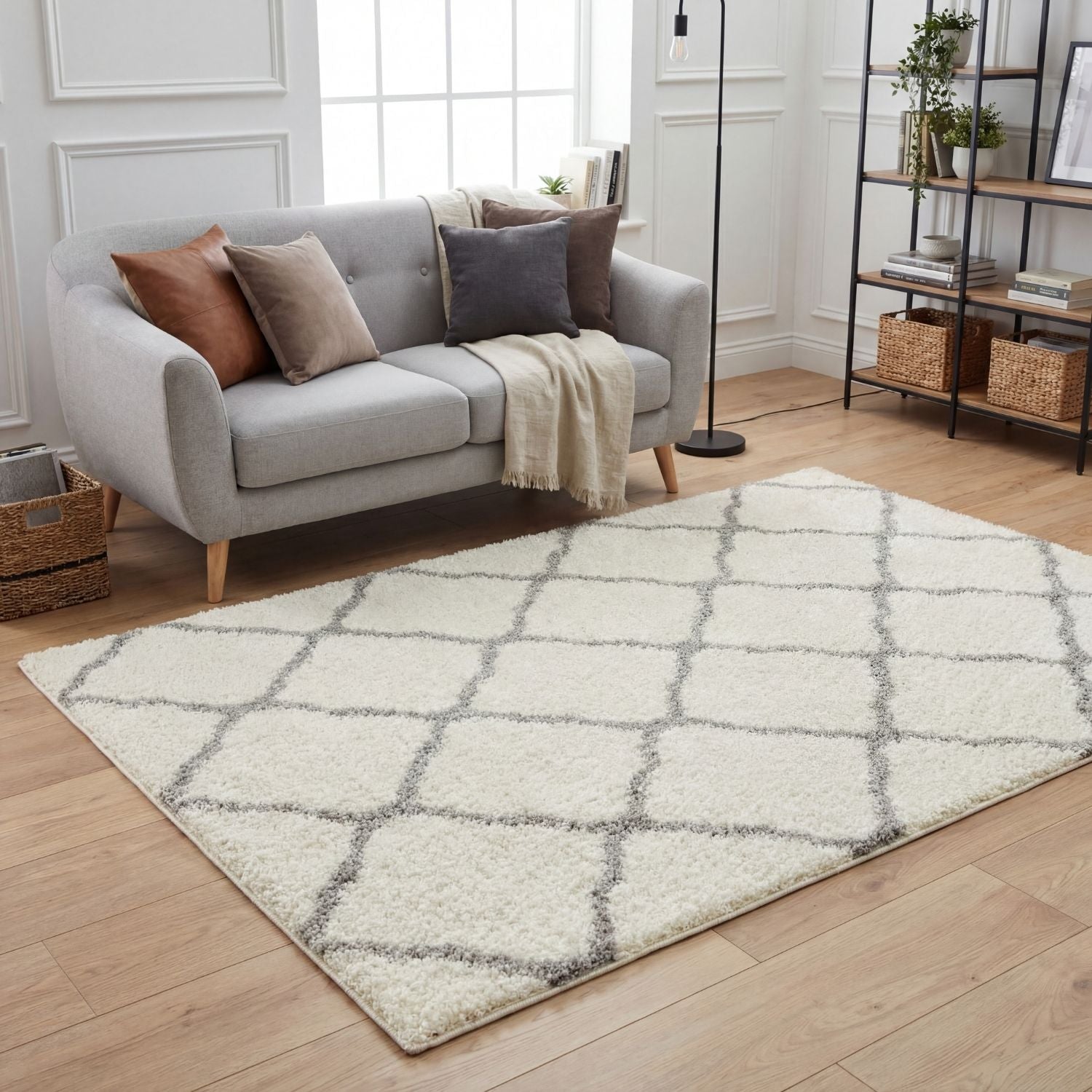 Moroccan Ivory Shaggy Rug