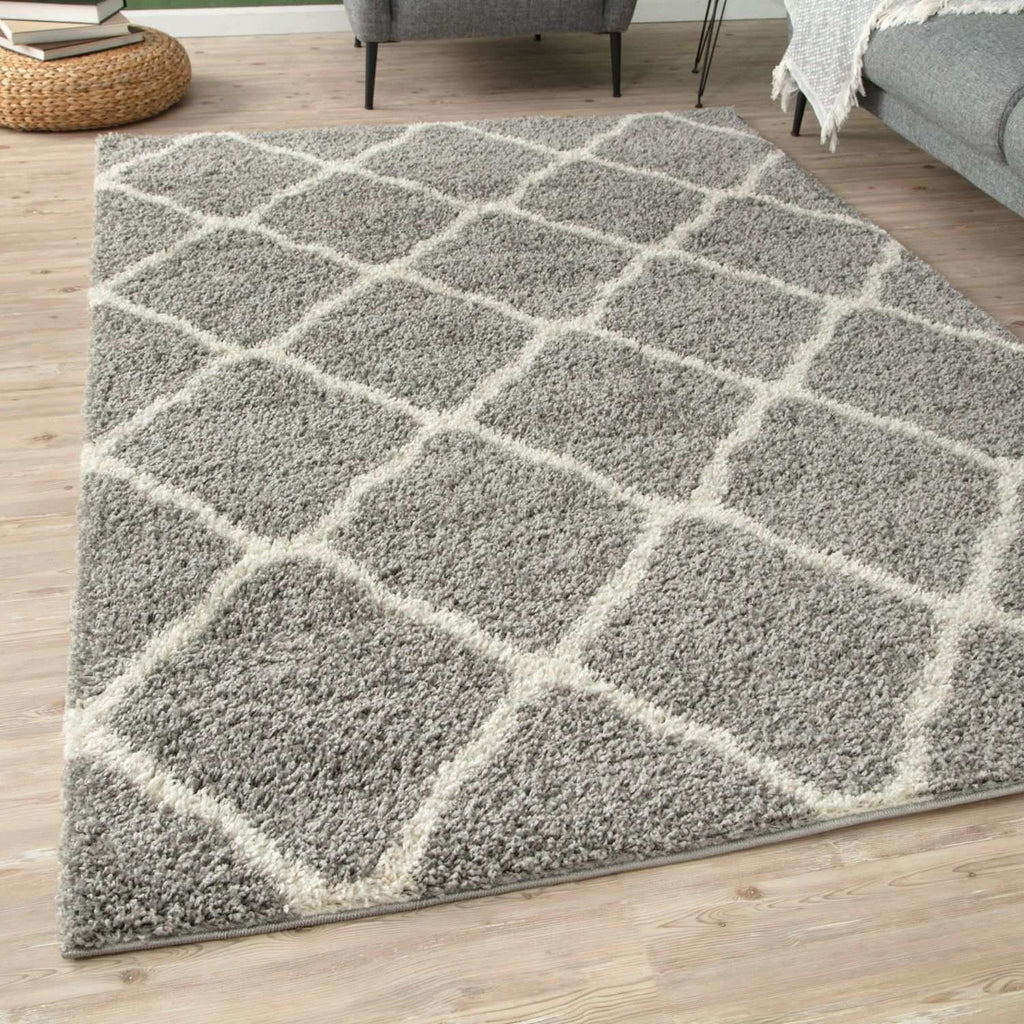 Moroccan Grey Shaggy Rug