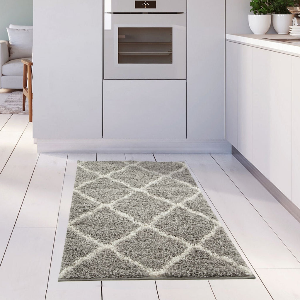 Moroccan Grey Shaggy Rug