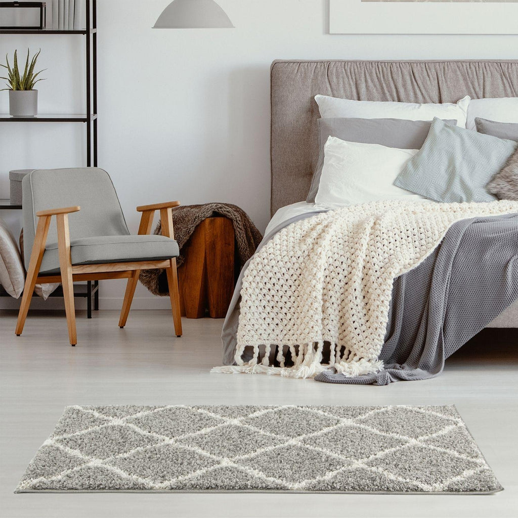 Moroccan Grey Shaggy Rug