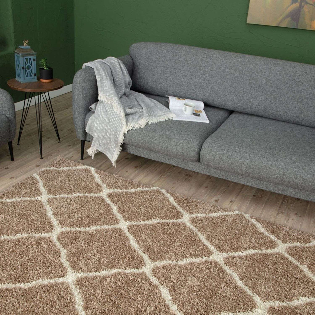 Moroccan Beige Shaggy Natural Rug