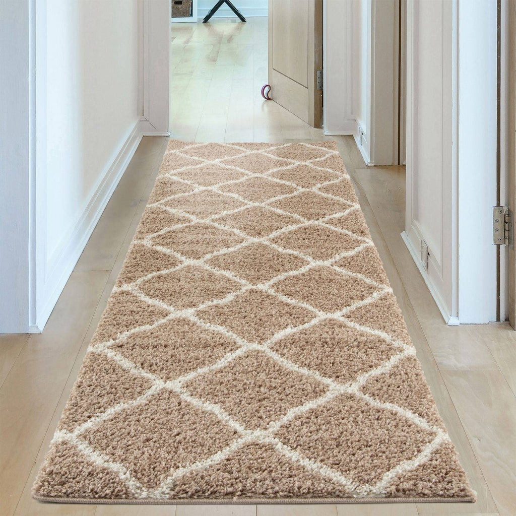 Moroccan Beige Shaggy Natural Rug