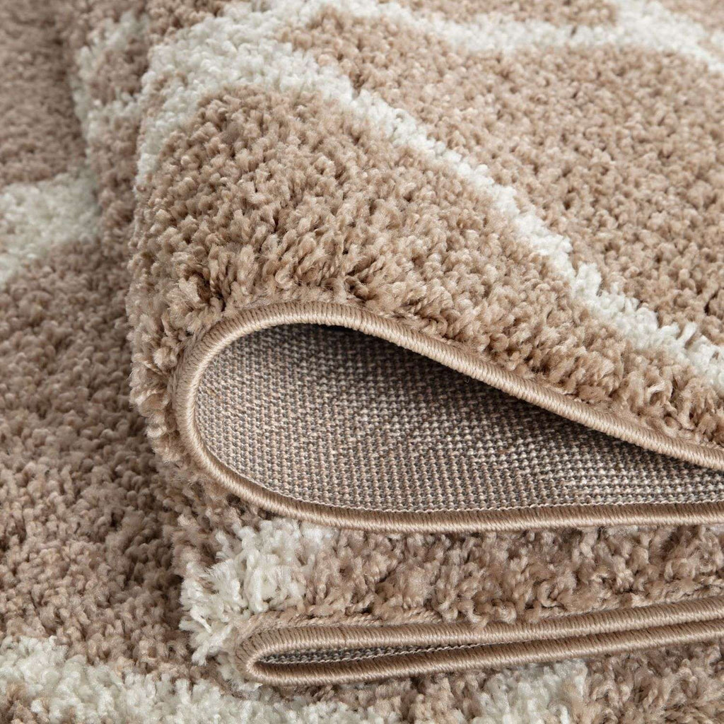 Moroccan Beige Shaggy Natural Rug