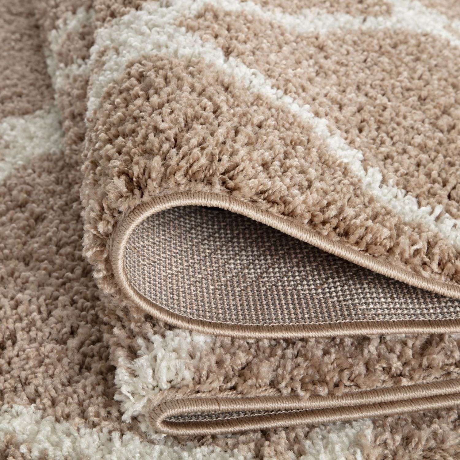 Moroccan Beige Shaggy Natural Rug
