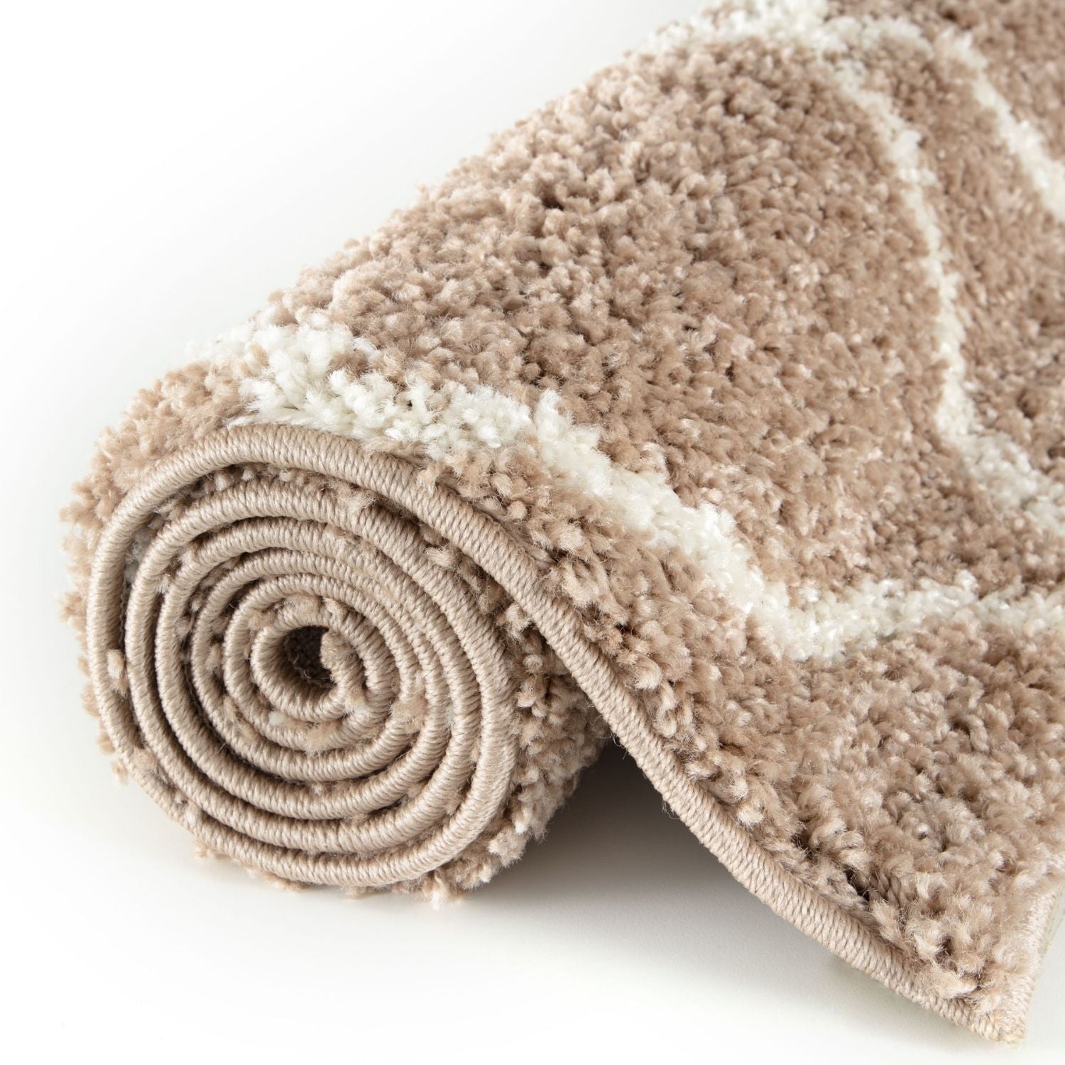 Moroccan Beige Shaggy Natural Rug