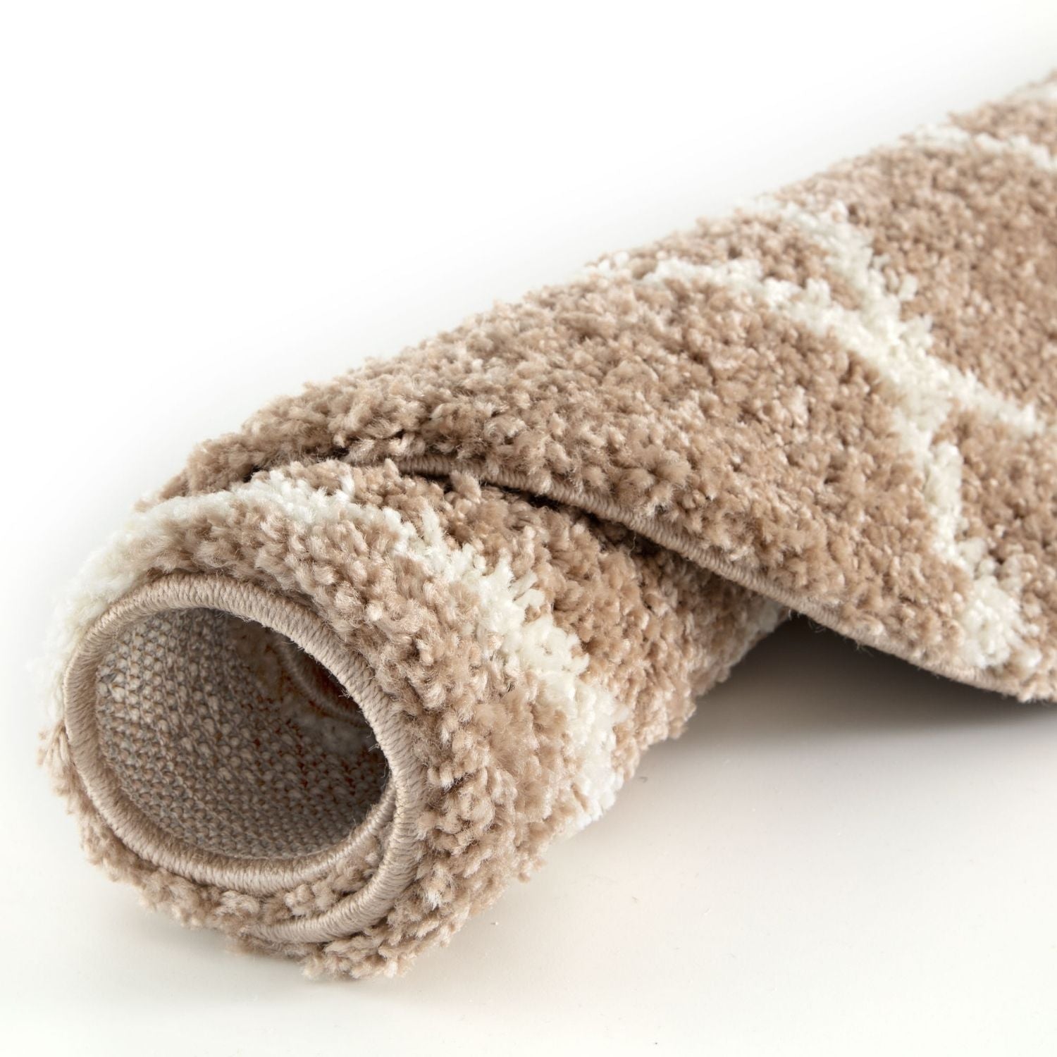Moroccan Beige Shaggy Natural Rug
