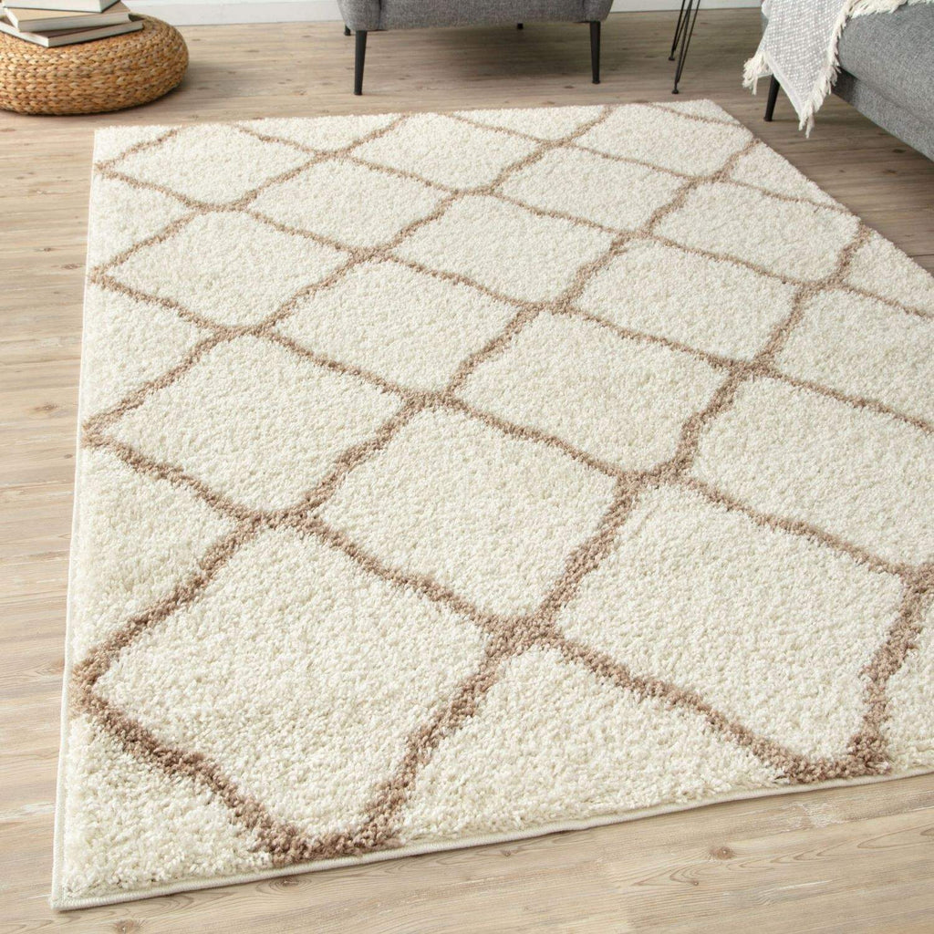 Moroccan Ivory Shaggy Rug