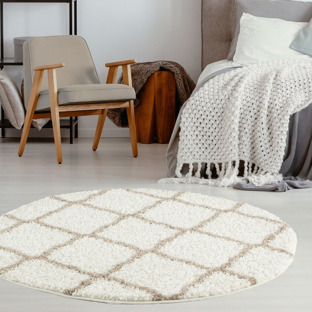 Moroccan Ivory Shaggy Rug