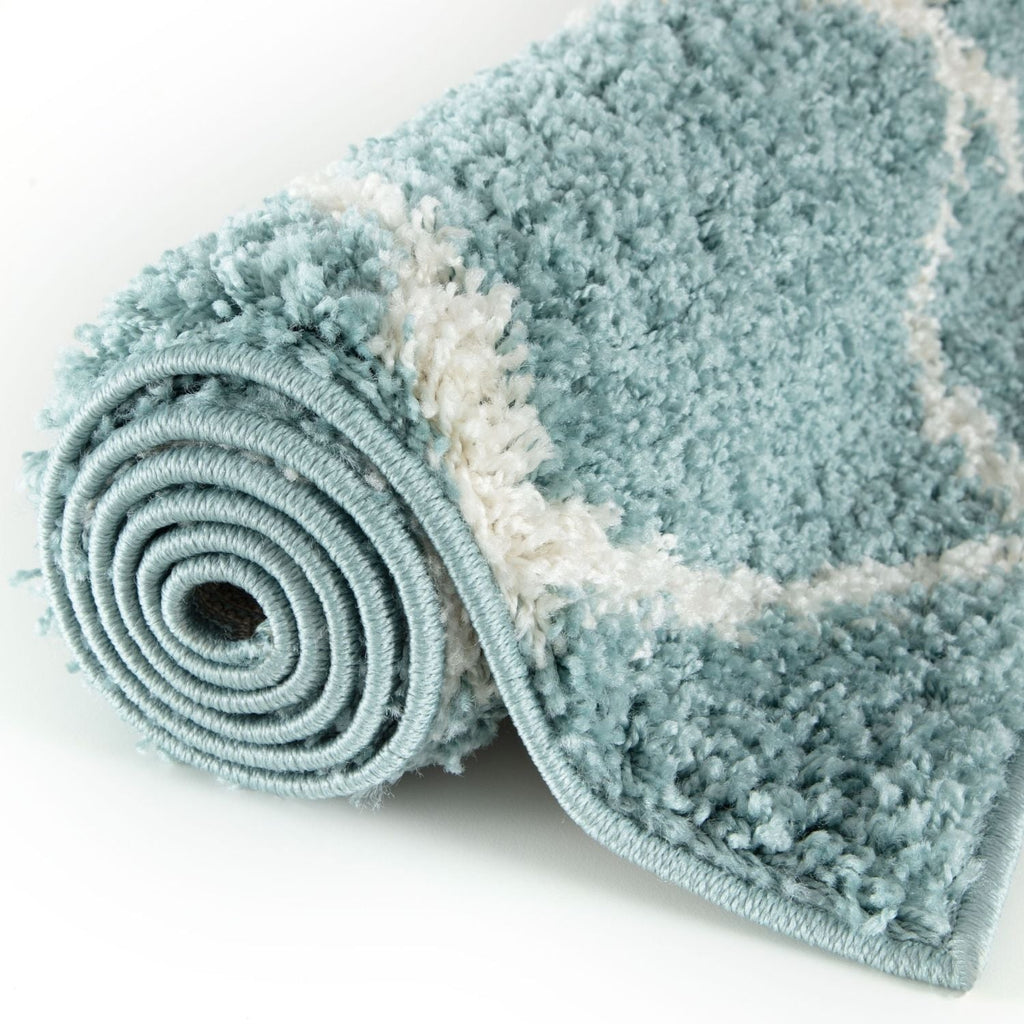 Moroccan Duck Egg Blue Shaggy Rug