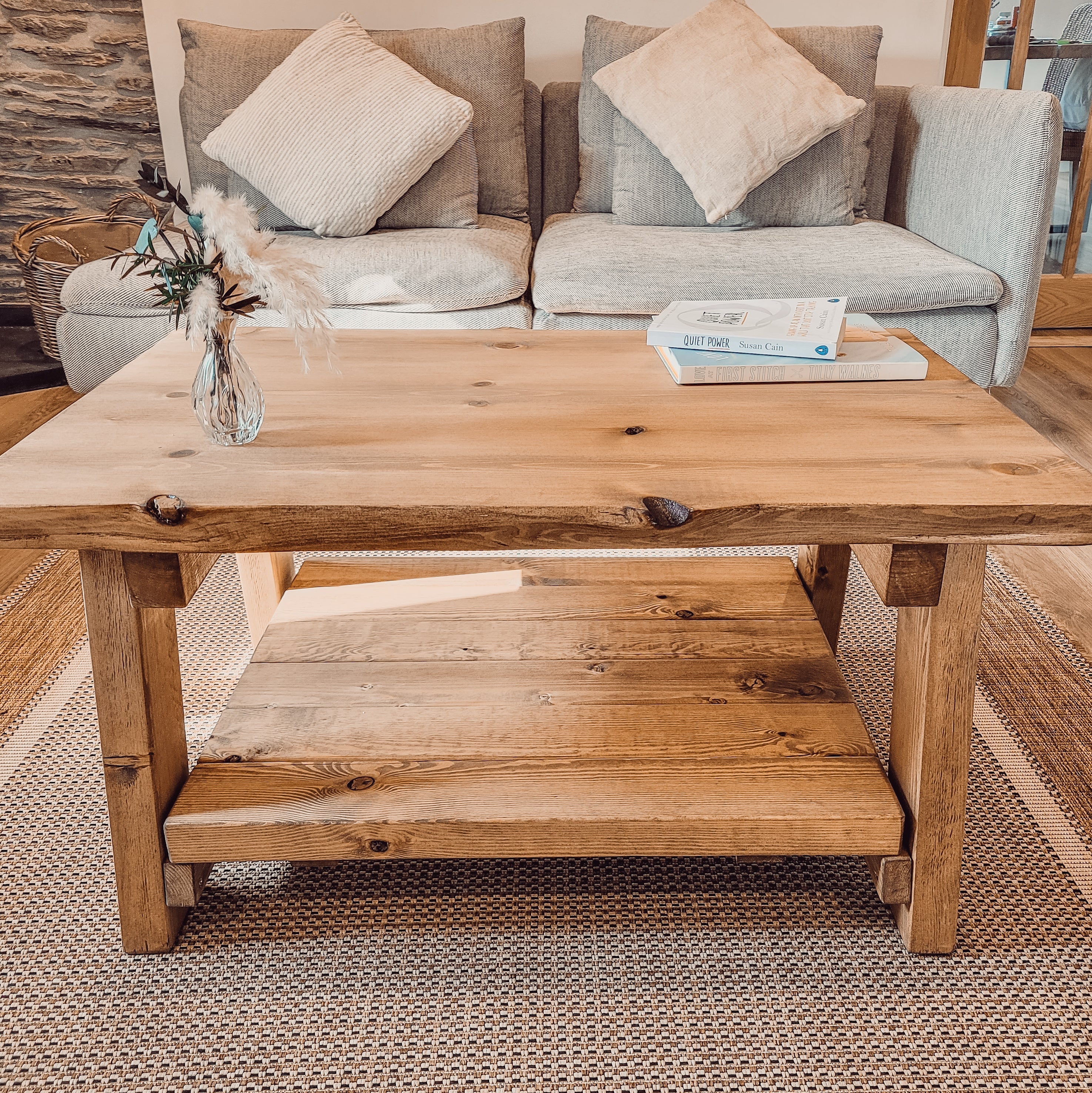 LOTTI Live / Waney Edge Coffee Table With Shelf