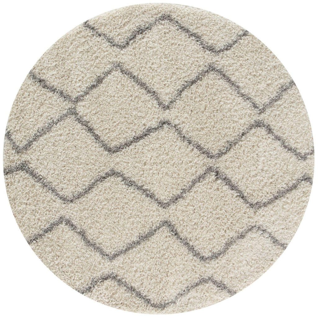 Moroccan Ivory Grey Shaggy Rug