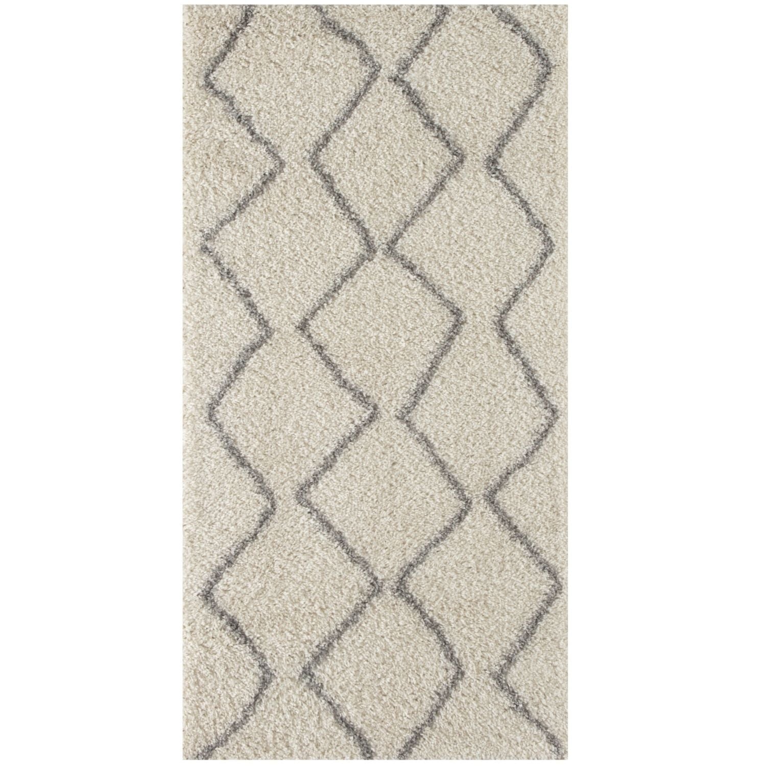 Moroccan Ivory Grey Shaggy Rug