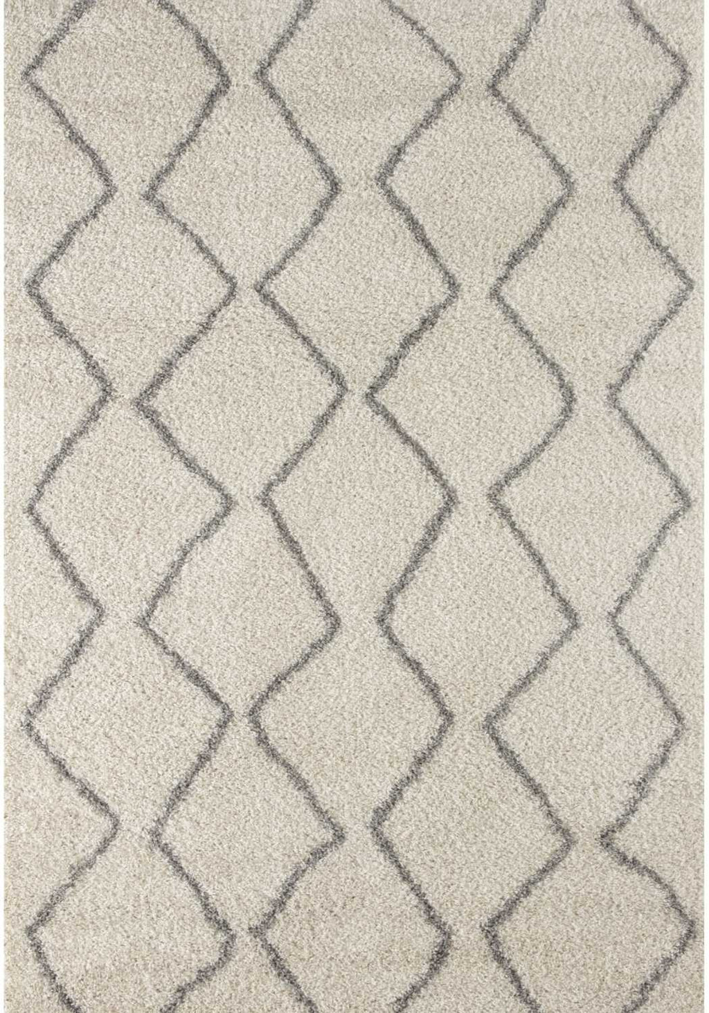 Moroccan Ivory Grey Shaggy Rug