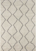 Moroccan Ivory Grey Shaggy Rug