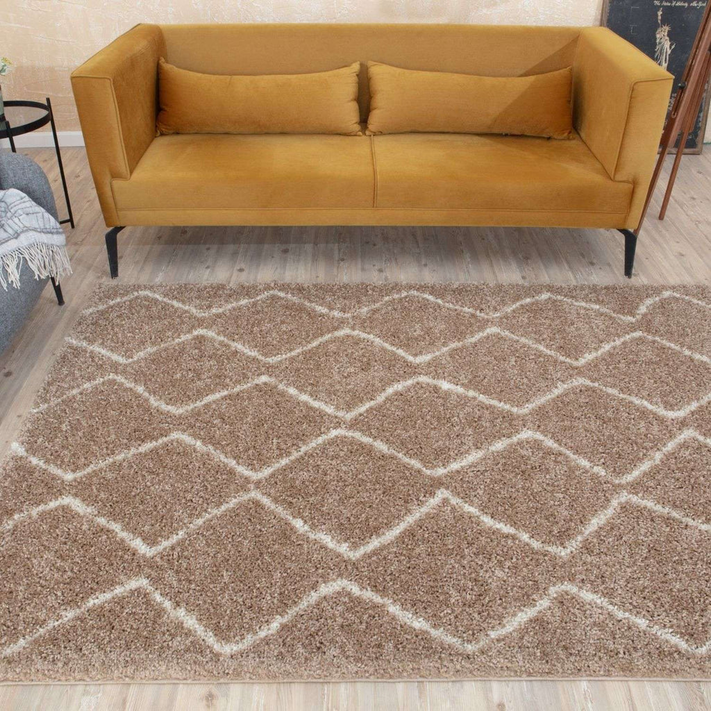 Moroccan Beige Shaggy Natural Rug