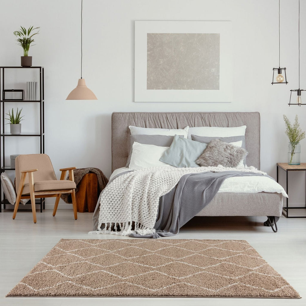 Moroccan Beige Shaggy Natural Rug