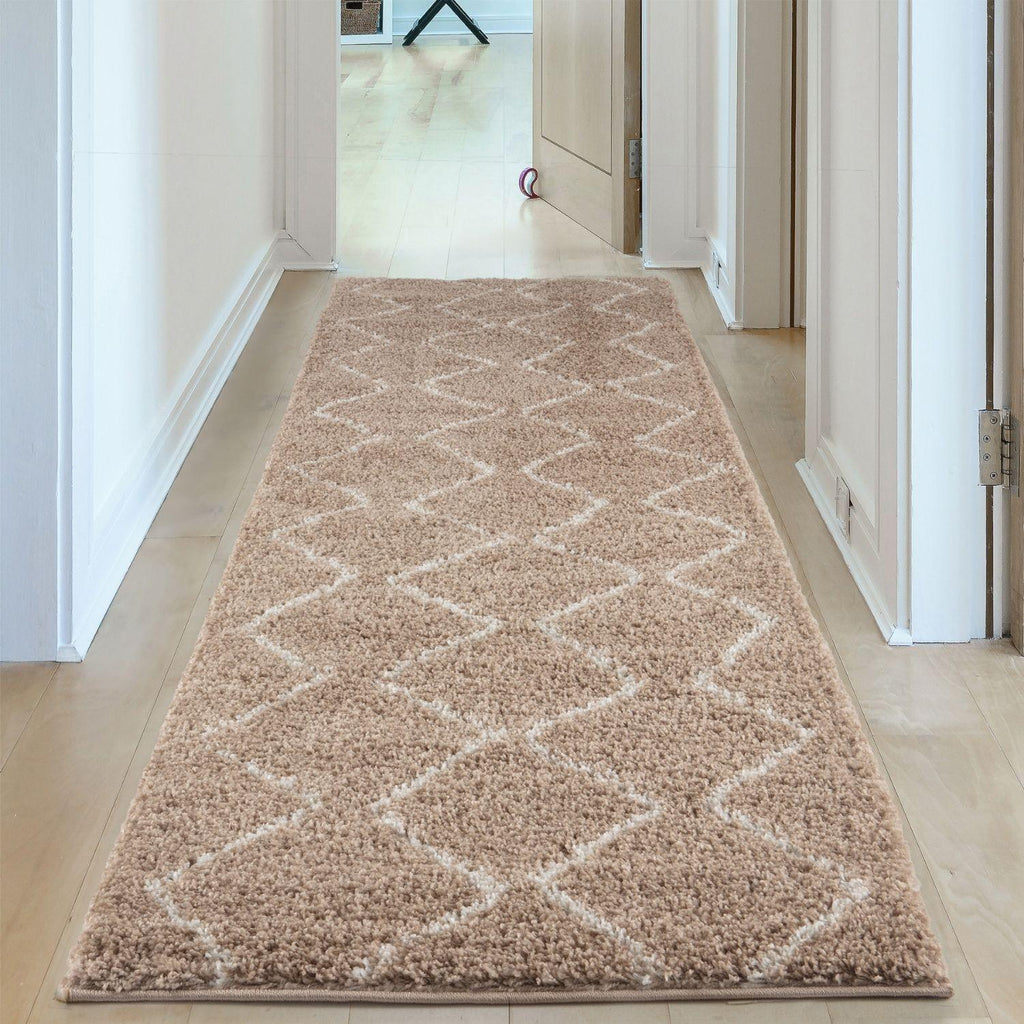 Moroccan Beige Shaggy Natural Rug