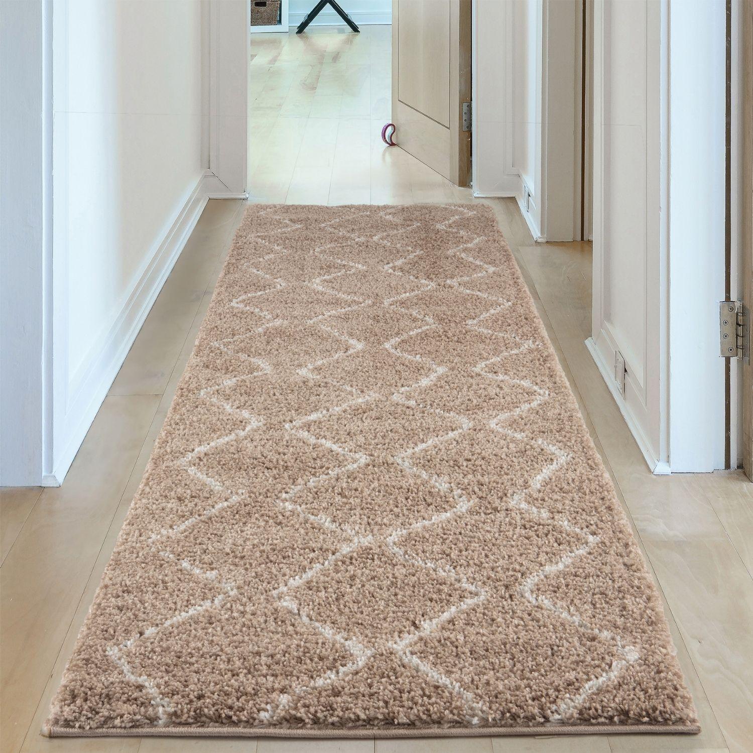 Moroccan Beige Shaggy Natural Rug