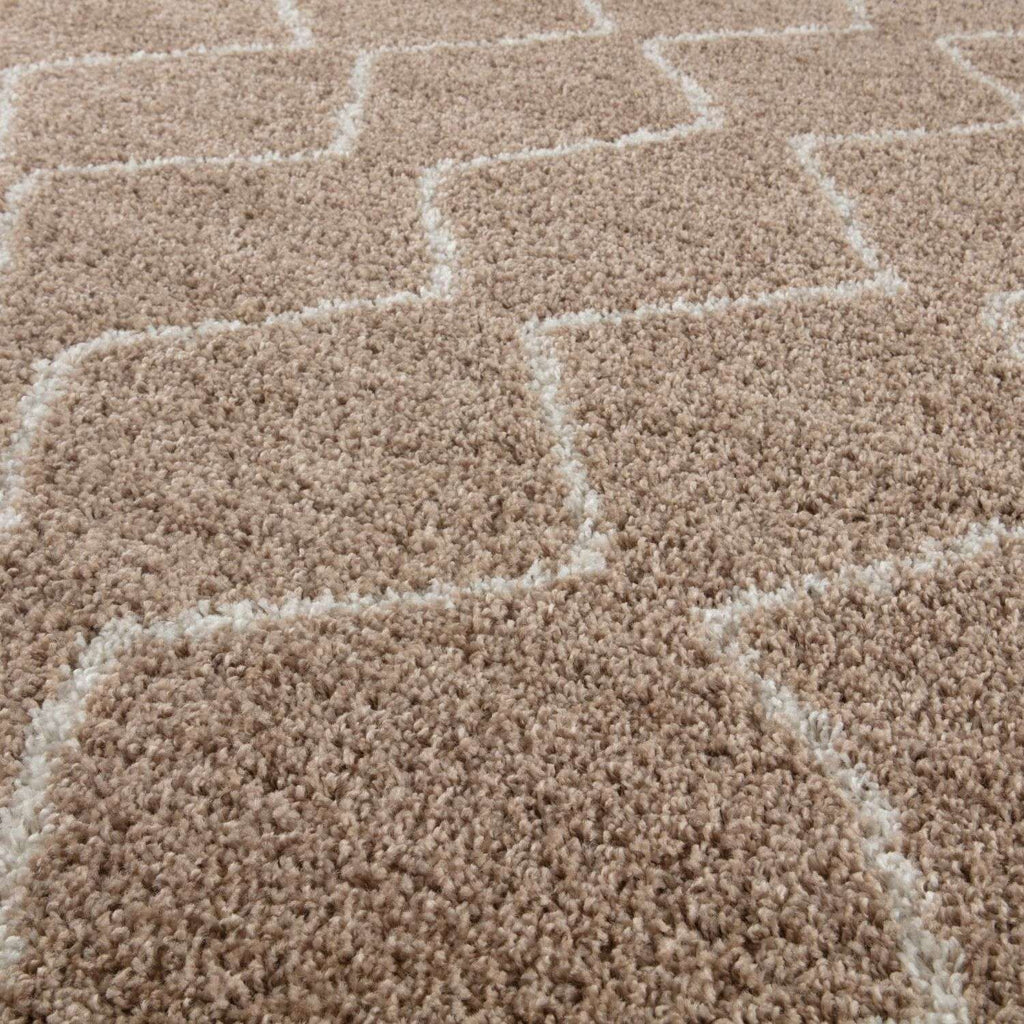 Moroccan Beige Shaggy Natural Rug