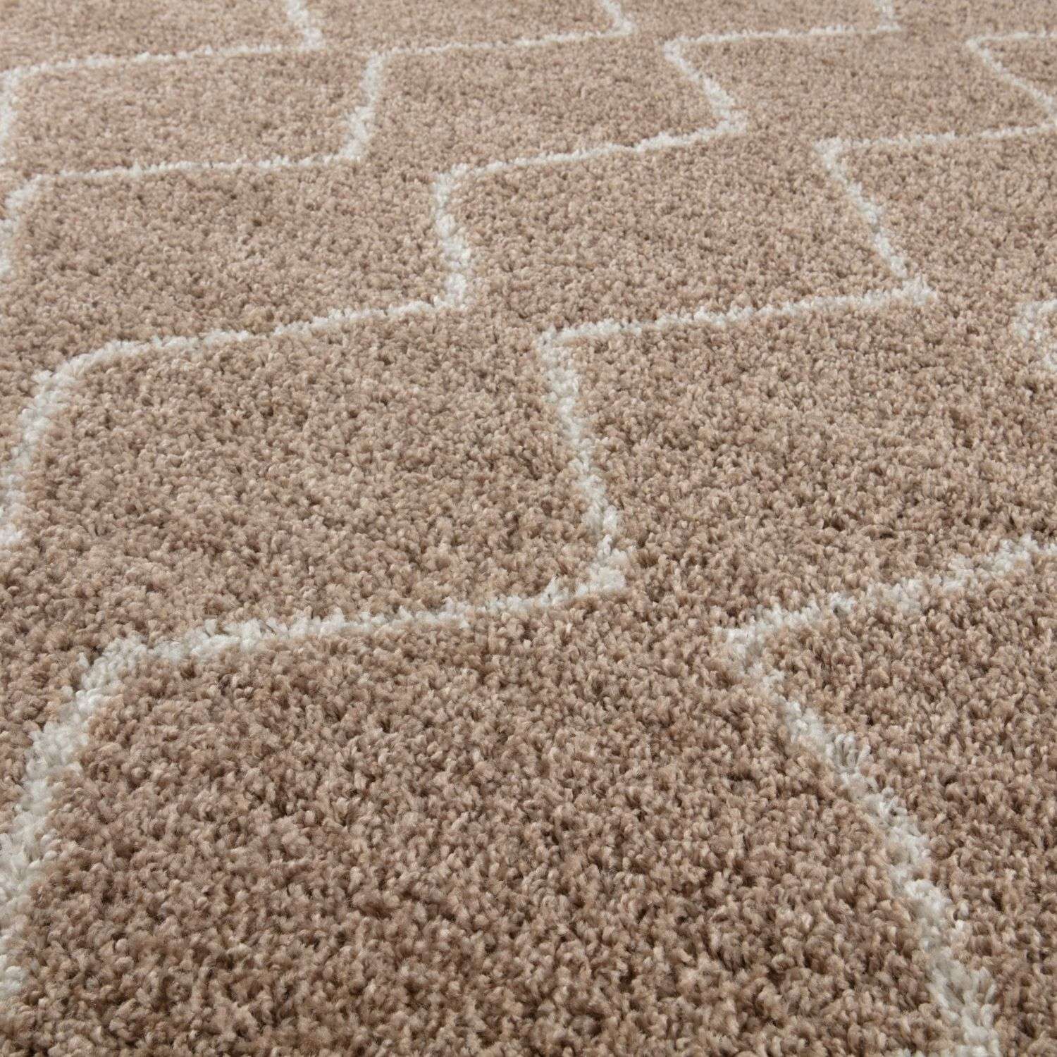 Moroccan Beige Shaggy Natural Rug