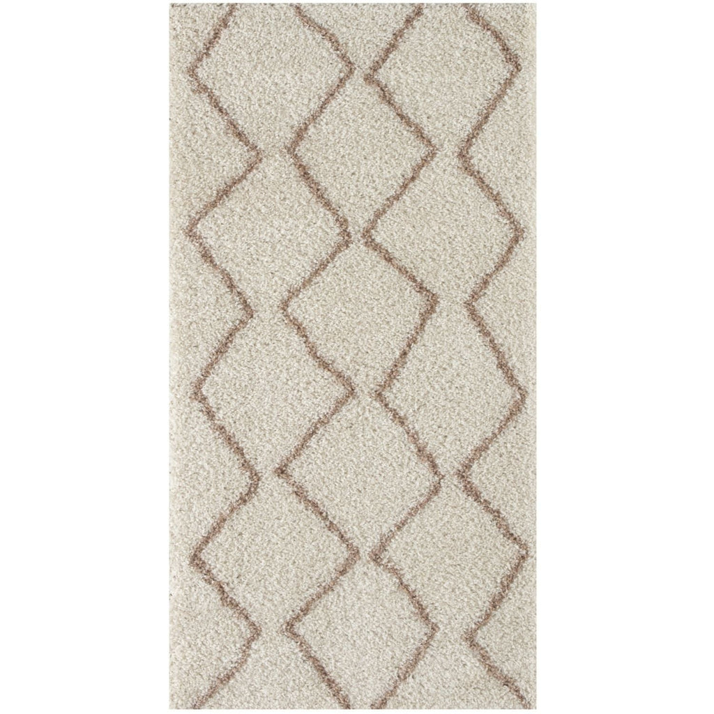 Moroccan Ivory Beige Shaggy Rug