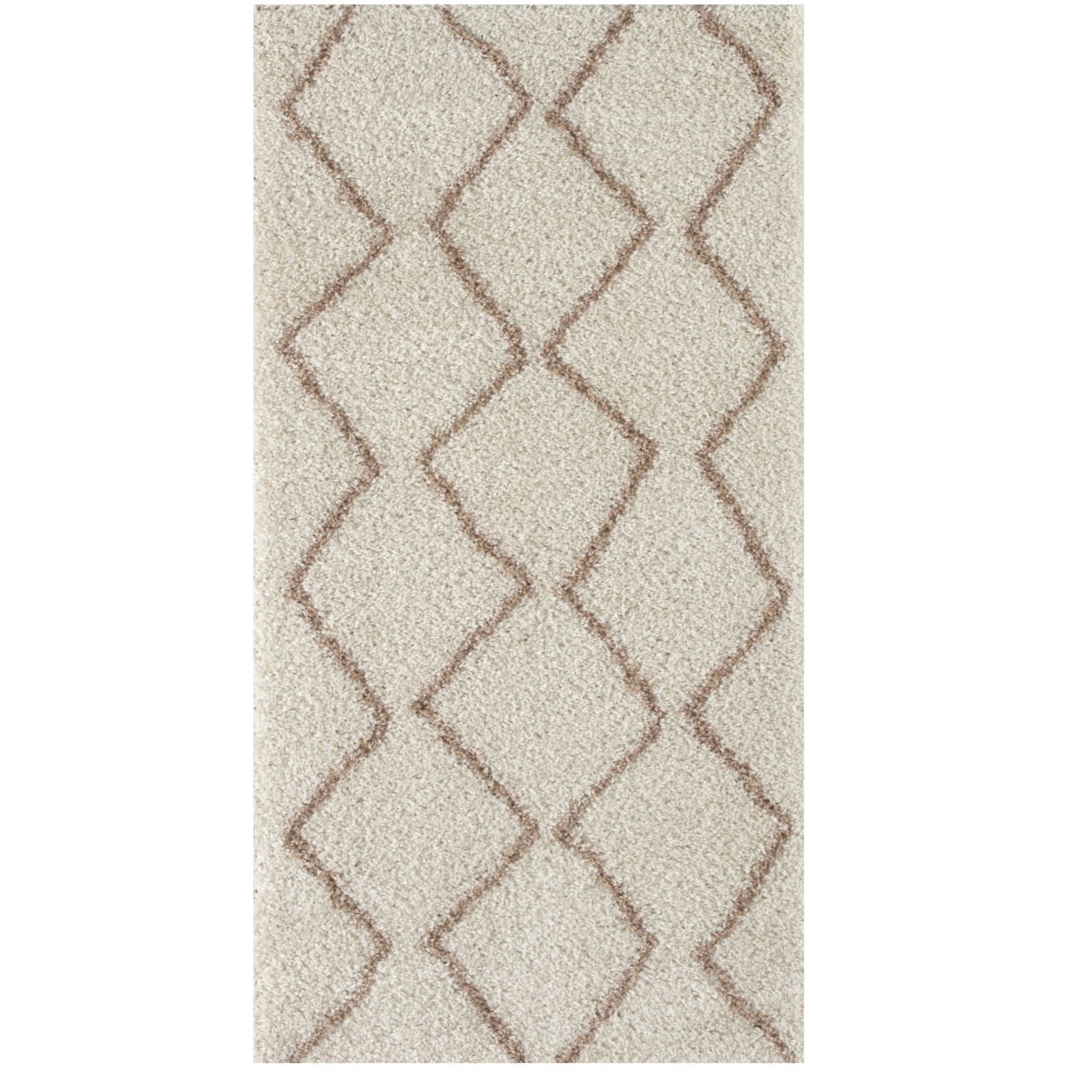 Moroccan Ivory Beige Shaggy Rug