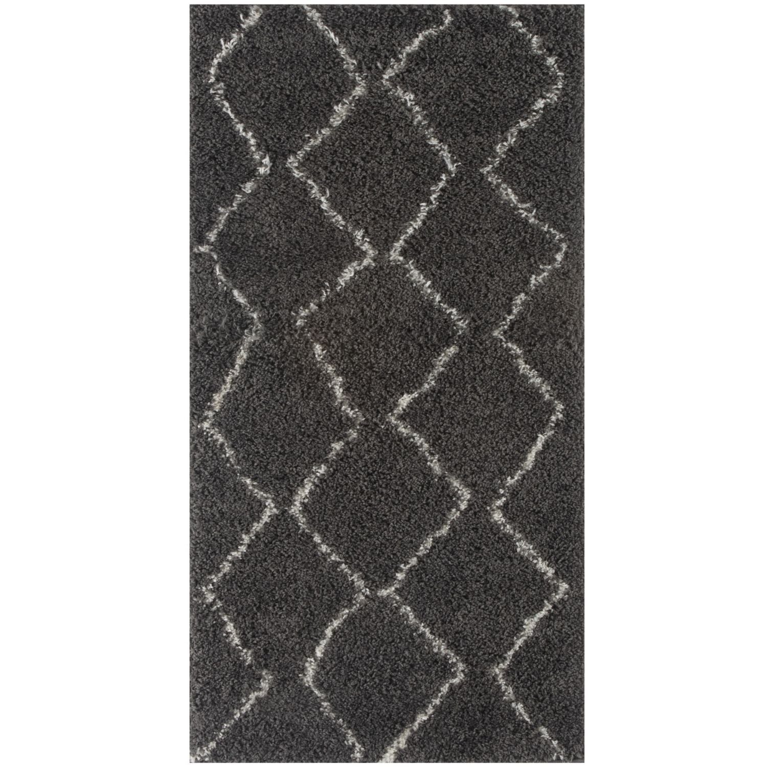 Moroccan Dark Grey Shaggy Rug