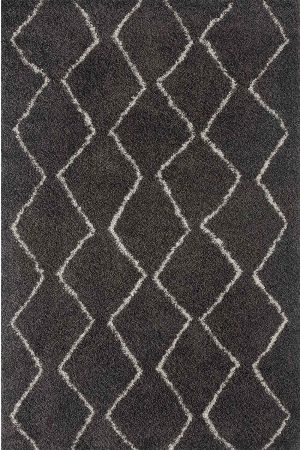 Moroccan Dark Grey Shaggy Rug