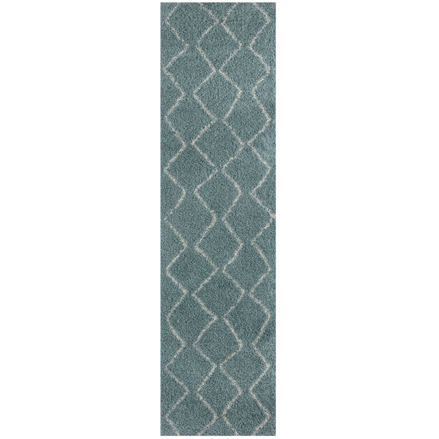 Moroccan Duck Egg Blue Shaggy Rug