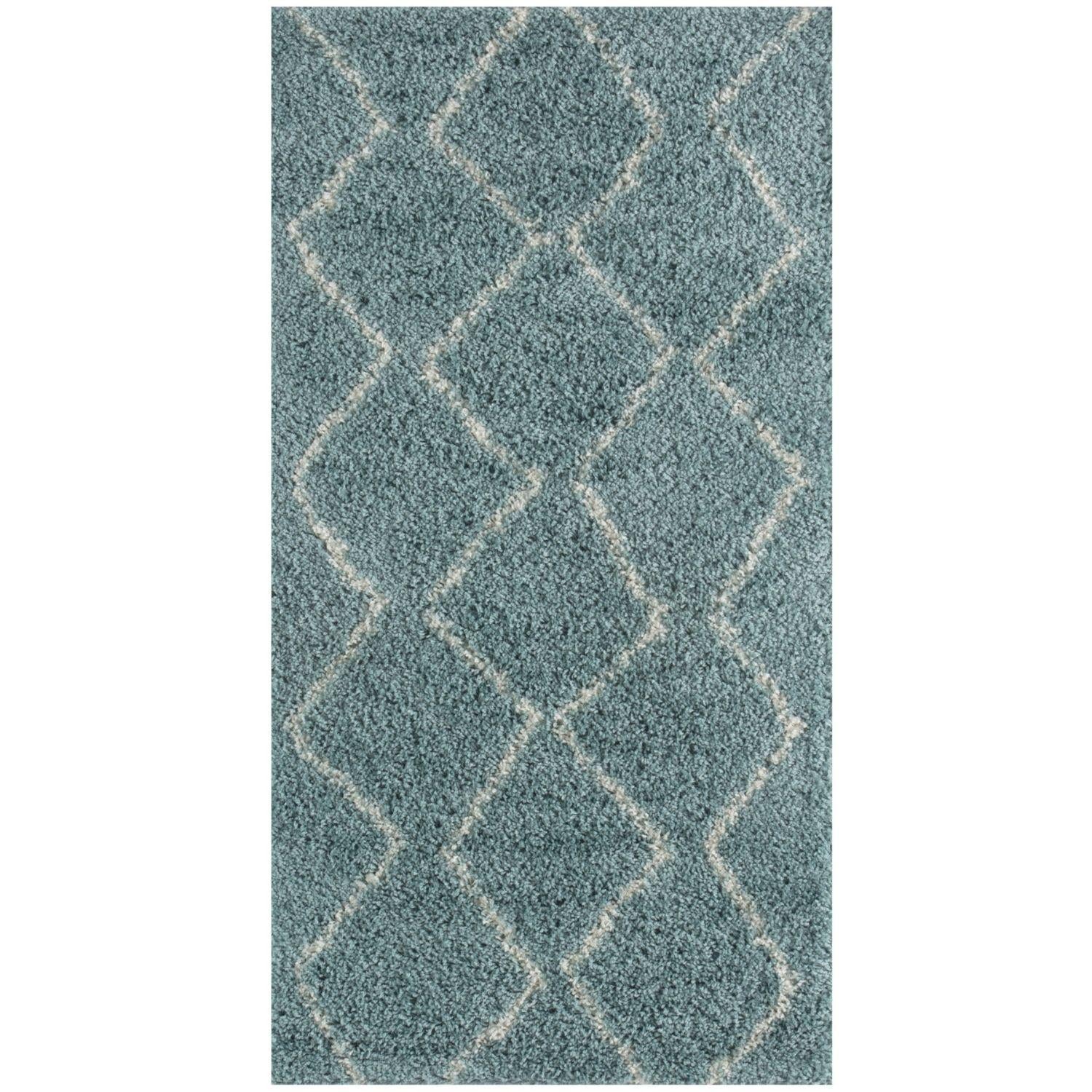 Moroccan Duck Egg Blue Shaggy Rug