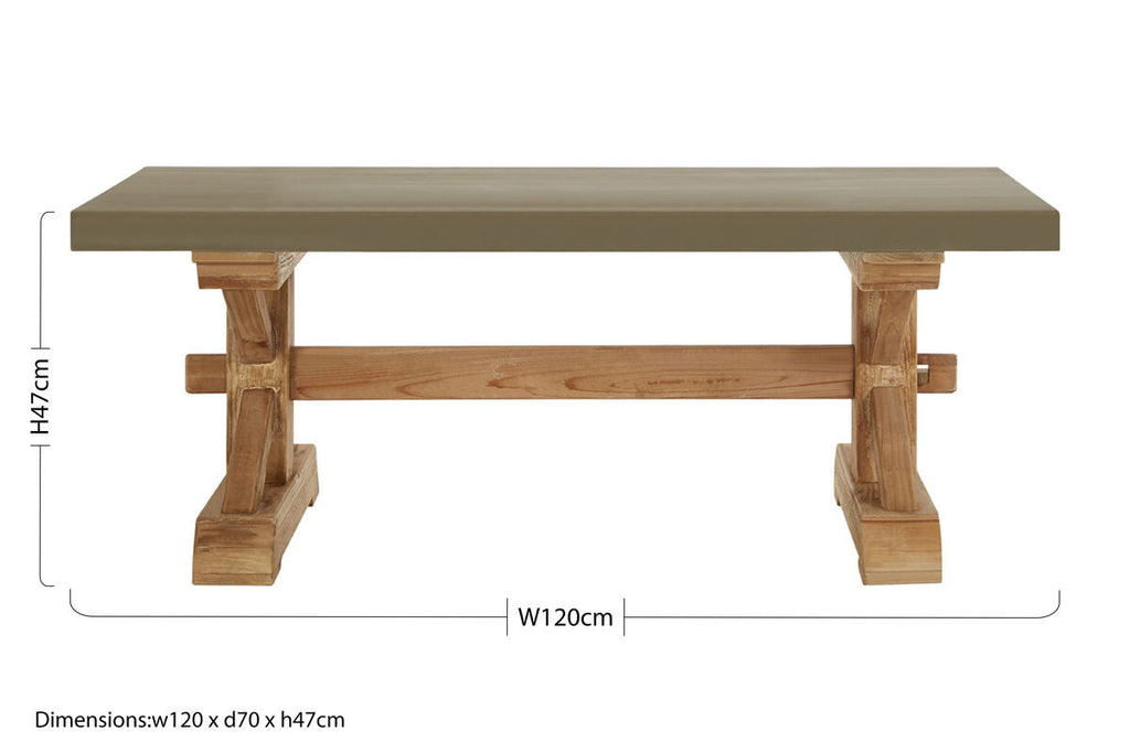 Pompeii Wooden Solid Wood Oak Contemporary Coffee Table