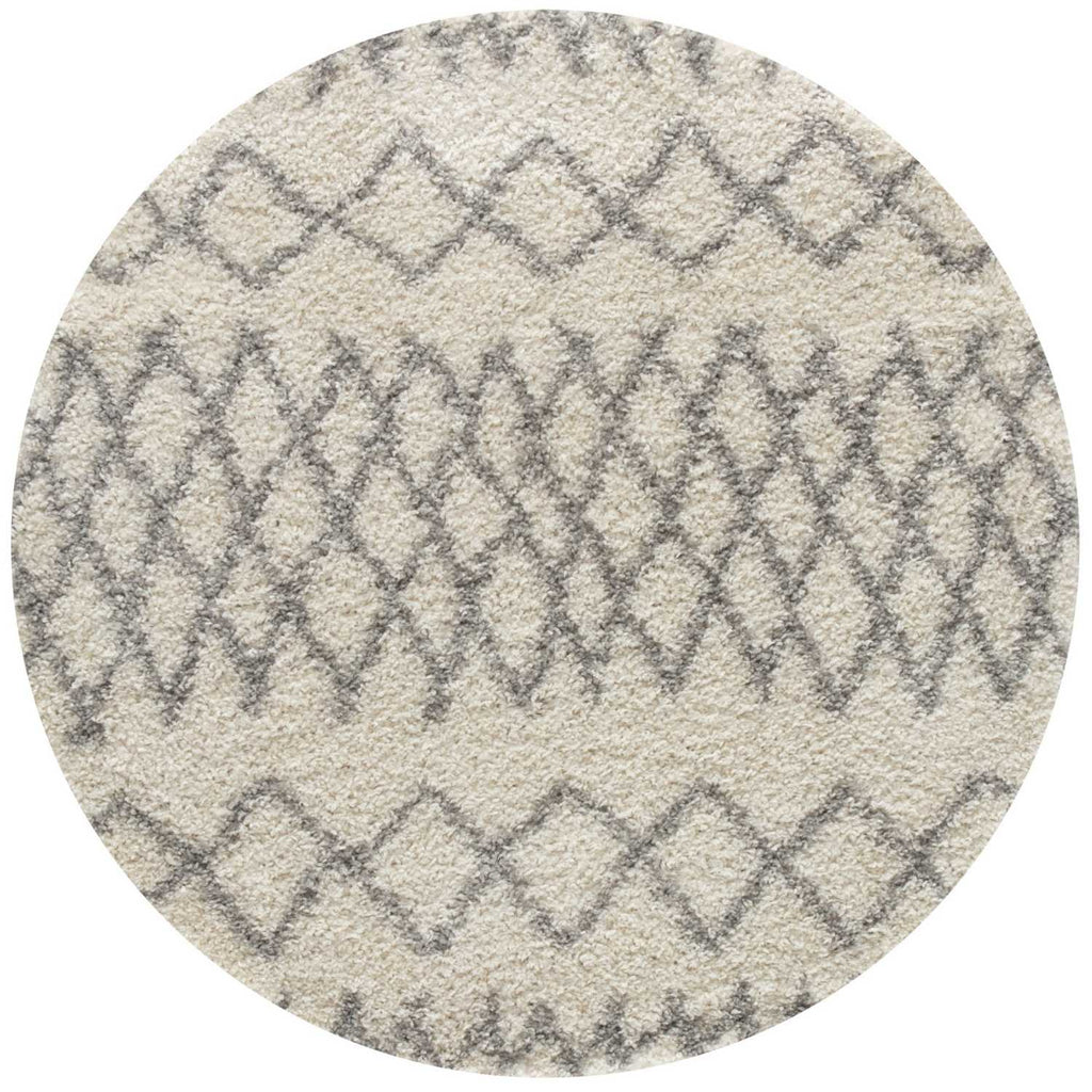 Moroccan Ivory Grey Shaggy Rug