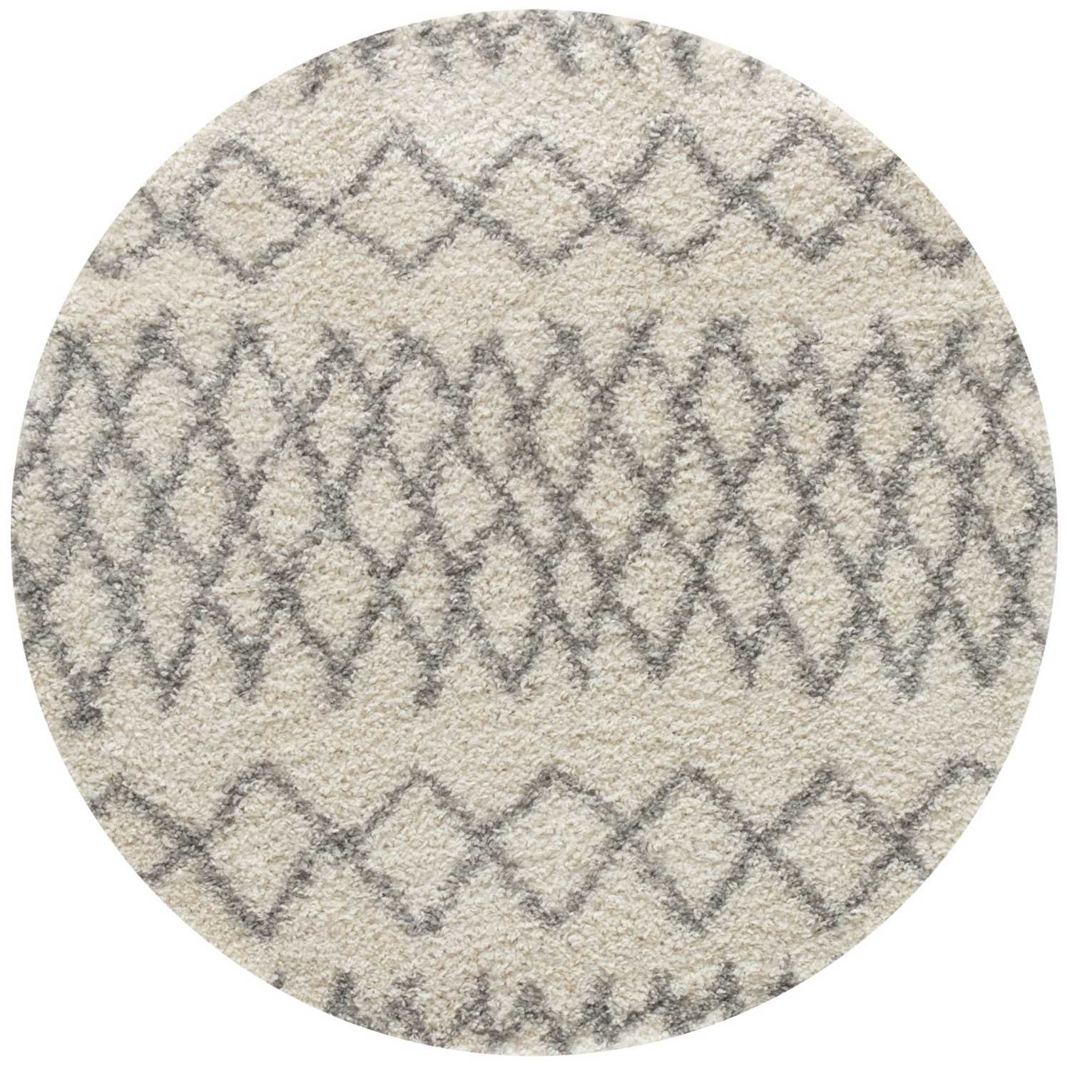 Moroccan Ivory Grey Shaggy Rug