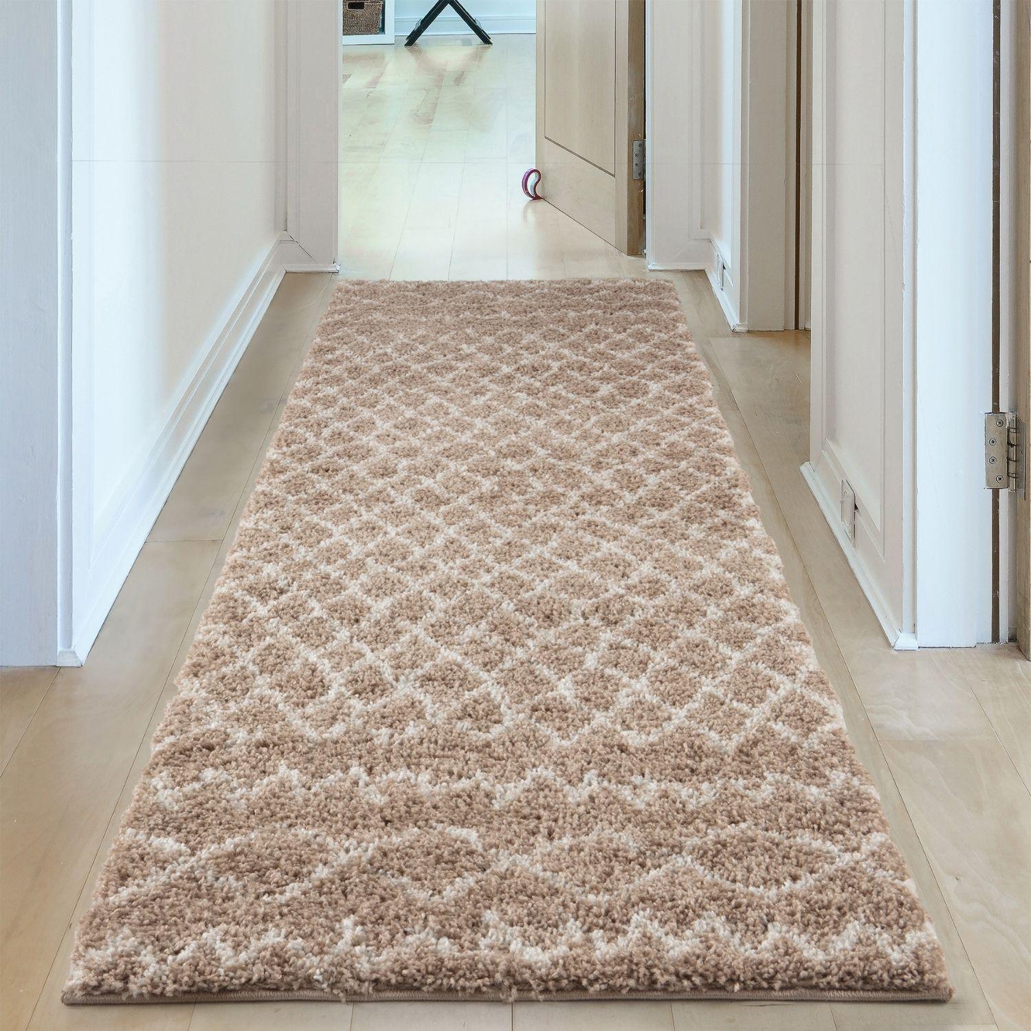 Moroccan Beige Shaggy Natural Rug