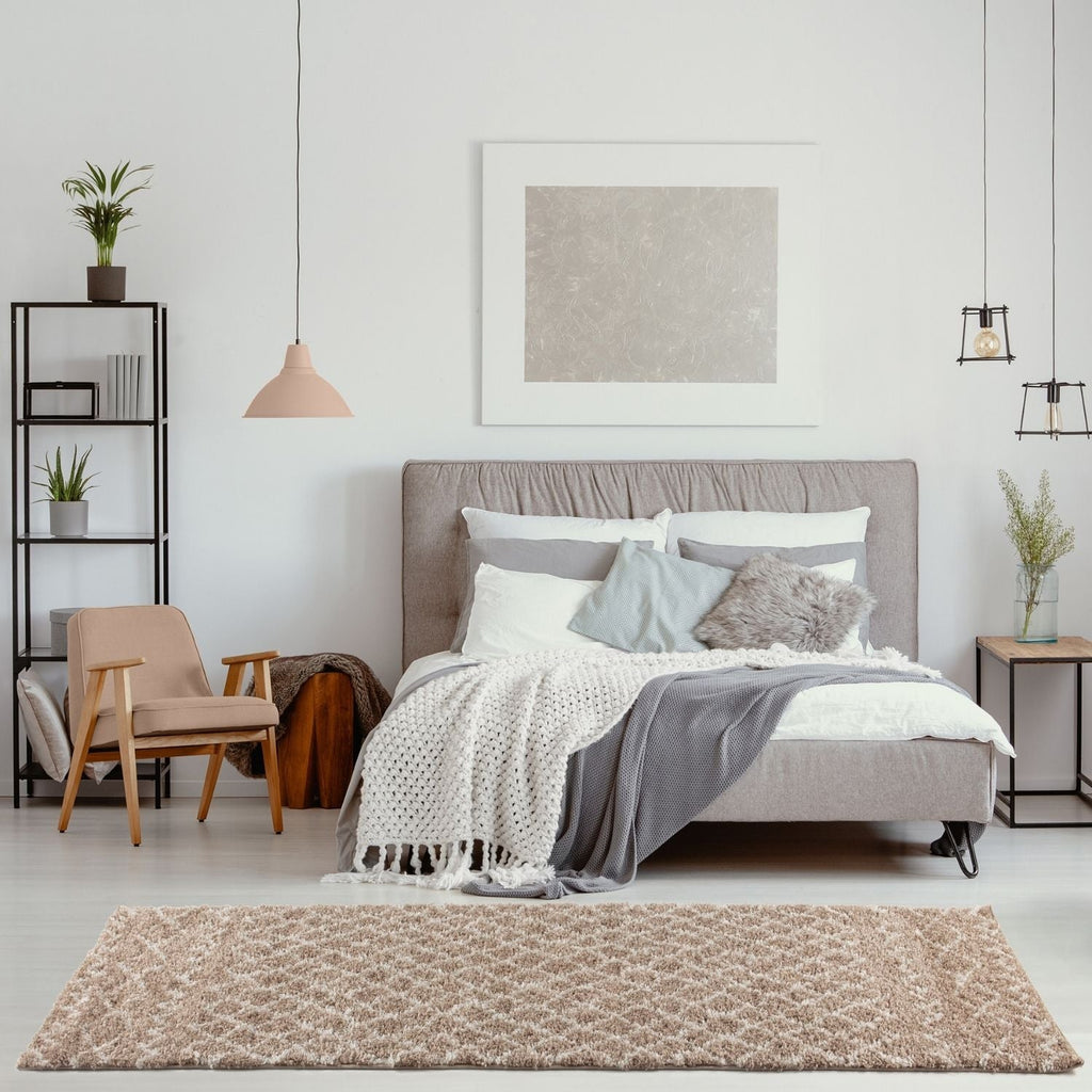 Moroccan Beige Shaggy Natural Rug