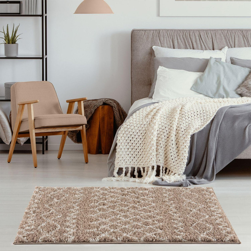 Moroccan Beige Shaggy Natural Rug