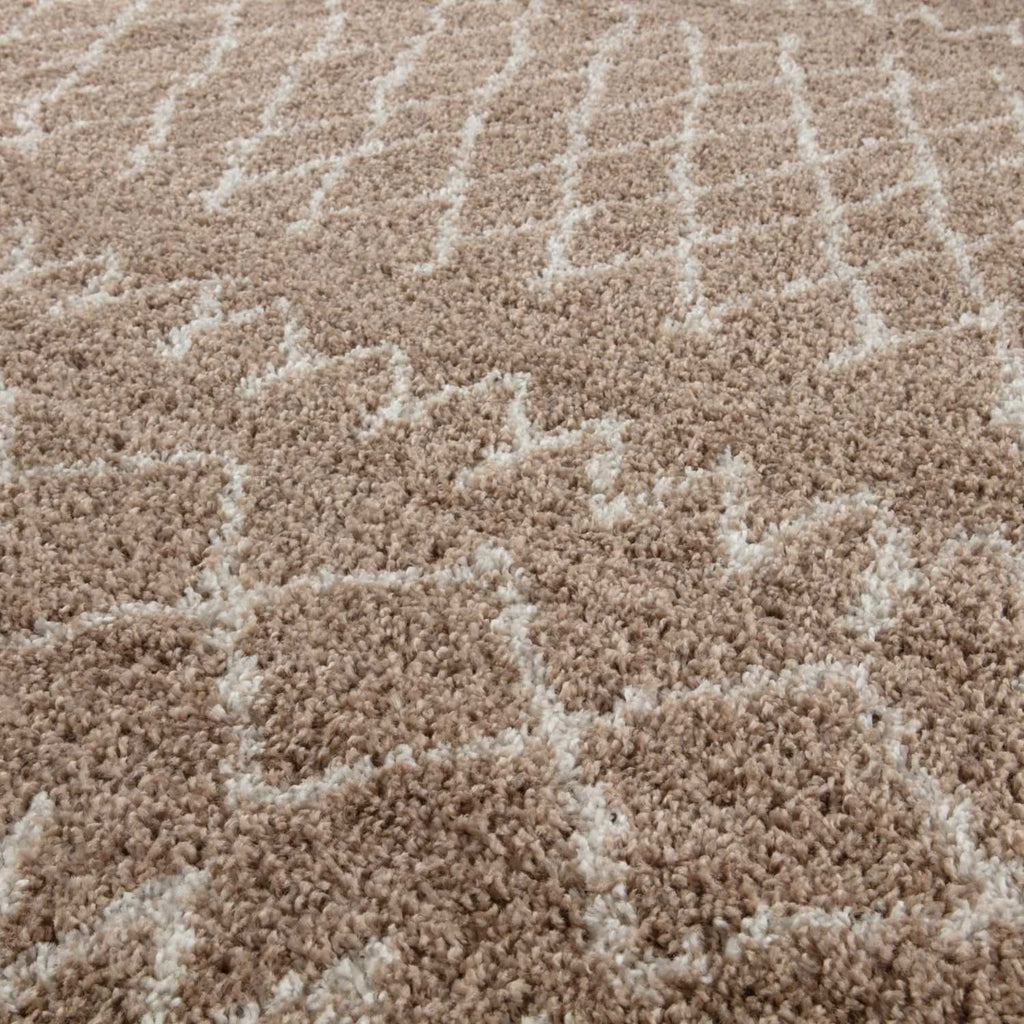 Moroccan Beige Shaggy Natural Rug