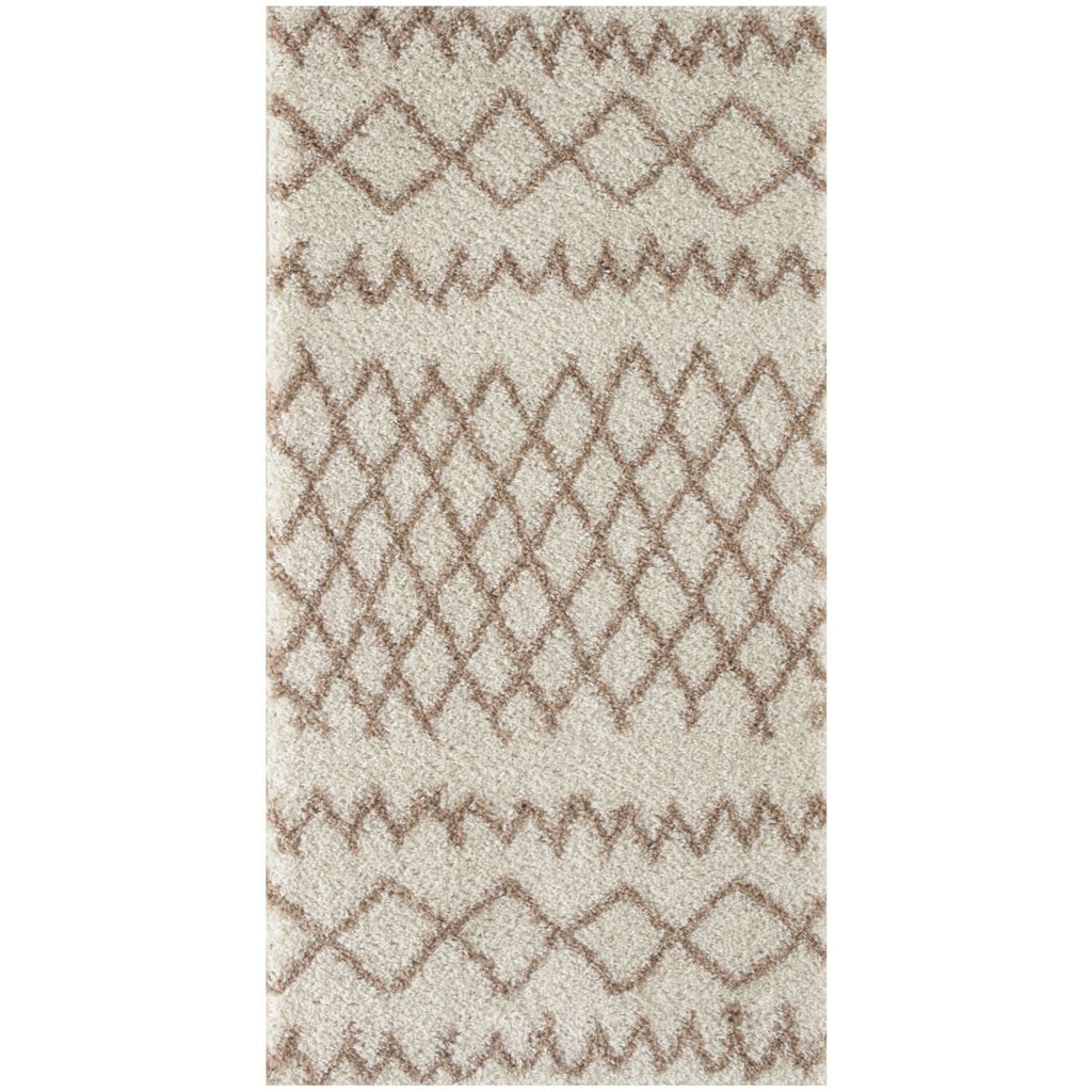 Moroccan Ivory Beige Shaggy Rug