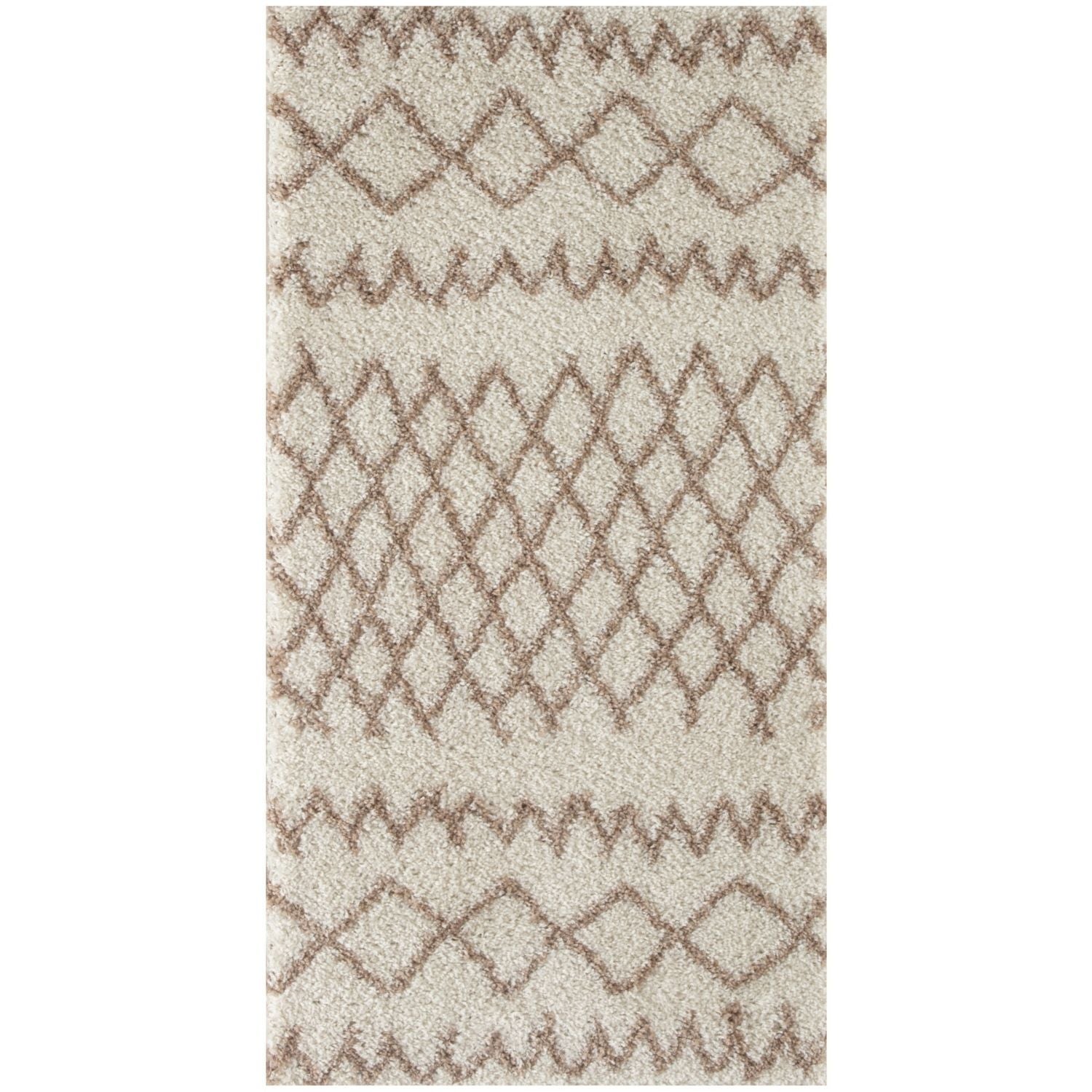 Moroccan Ivory Beige Shaggy Rug
