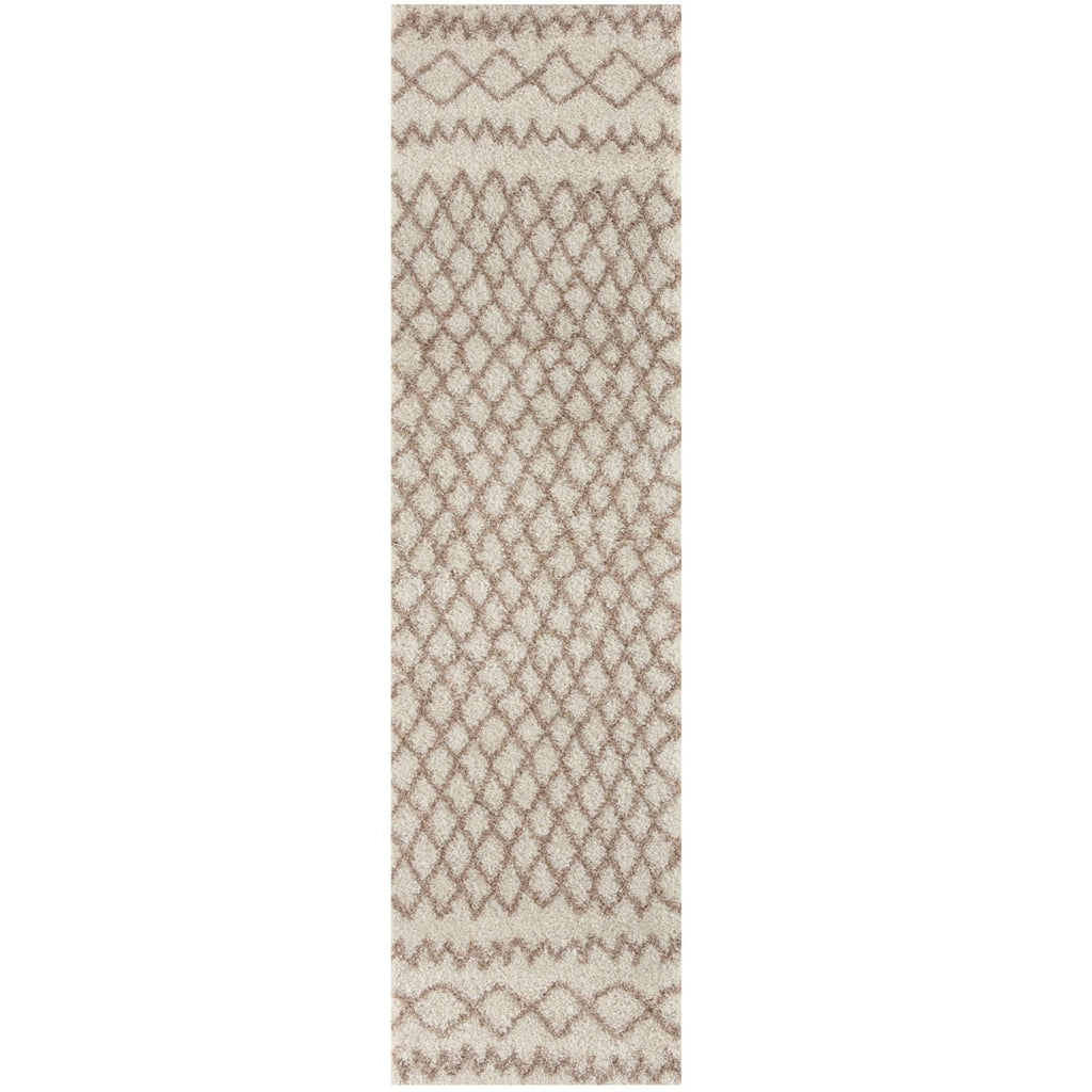 Moroccan Ivory Beige Shaggy Rug