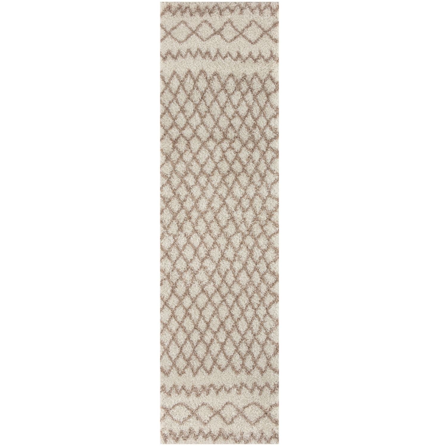 Moroccan Ivory Beige Shaggy Rug