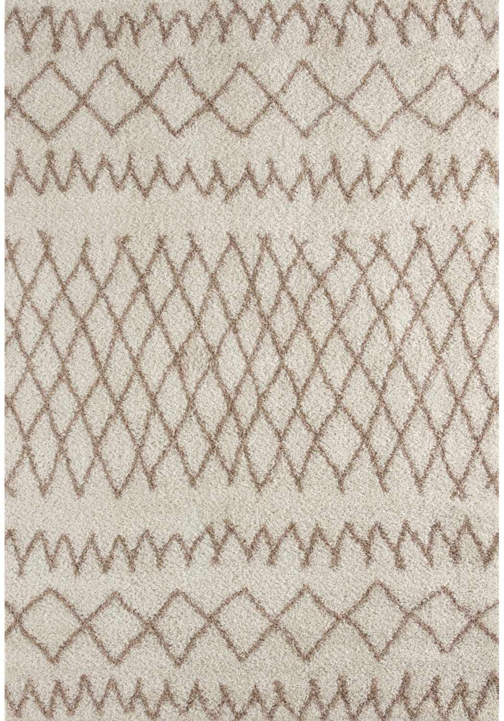 Moroccan Ivory Beige Shaggy Rug