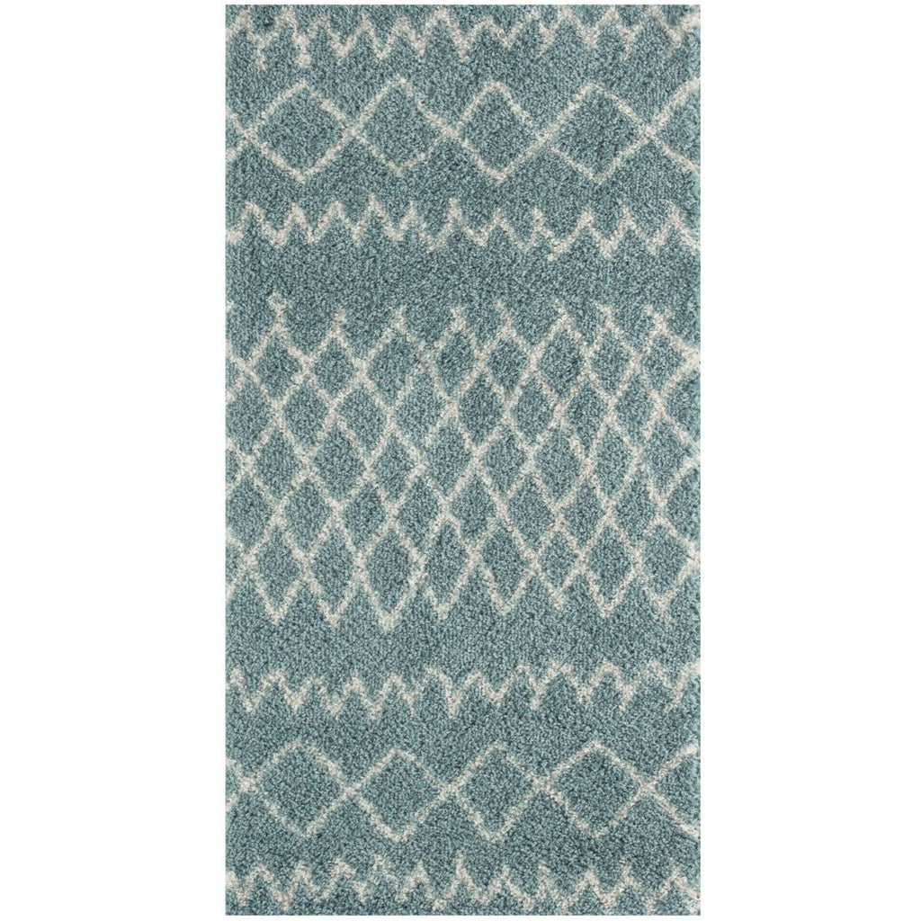 Moroccan Duck Egg Blue Shaggy Rug