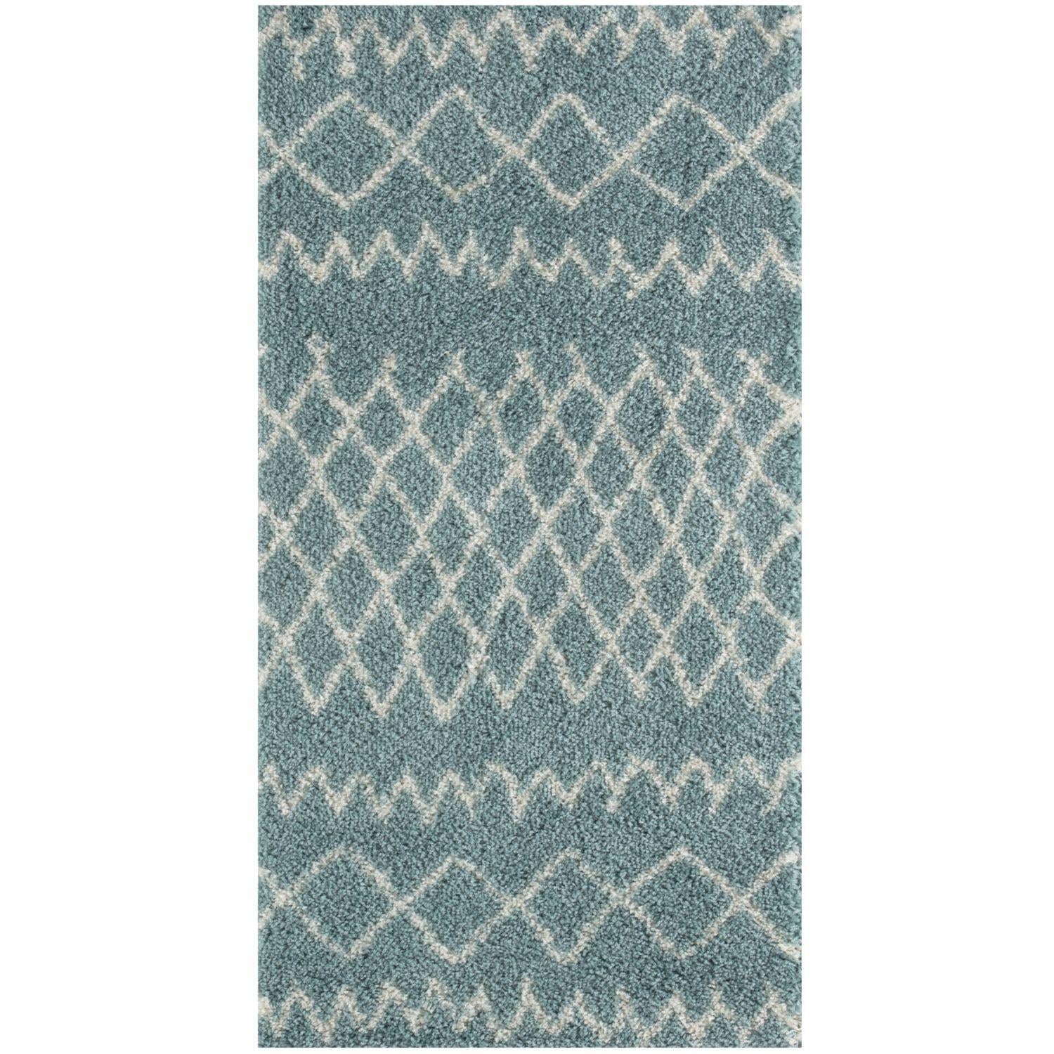 Moroccan Duck Egg Blue Shaggy Rug